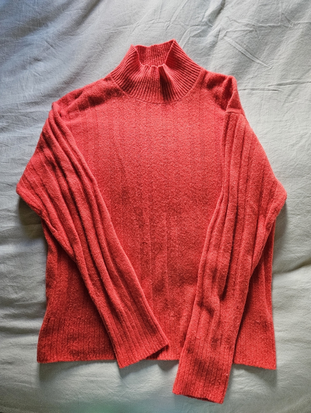 J. Crew Coral-Red Turtleneck Sweater